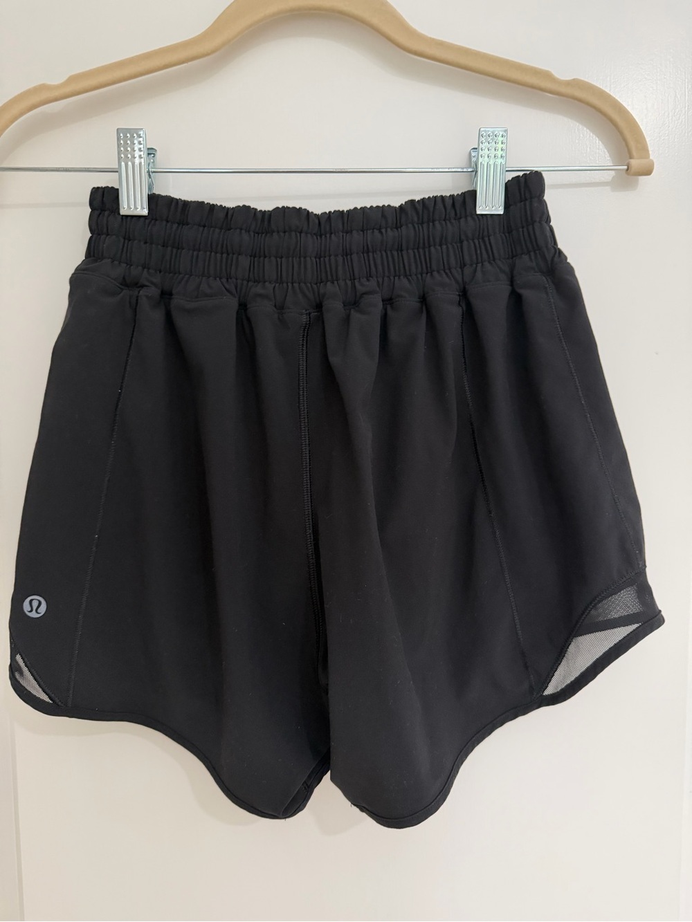 lululemon athletica Black Mesh-Trim Athletic Shorts